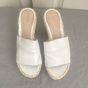 Stuart Weitzman women's white size 7.5m wedge platform sandals